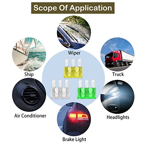 Sinbrlai 15Pcs Micro3 Fuse 20-30 Amp Apt Atr, 3 Prong Micro Blade Fuse, Applicable To Car Maintenance, Replacement Of Trucks, Ships, Automotive Lighting #TOP5