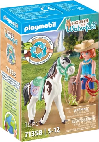 Playmobil 71358 Horses of Waterfall, Feeding Time with Ellie and Sawdust, Horse Toy, Fun Imaginative Role-Play