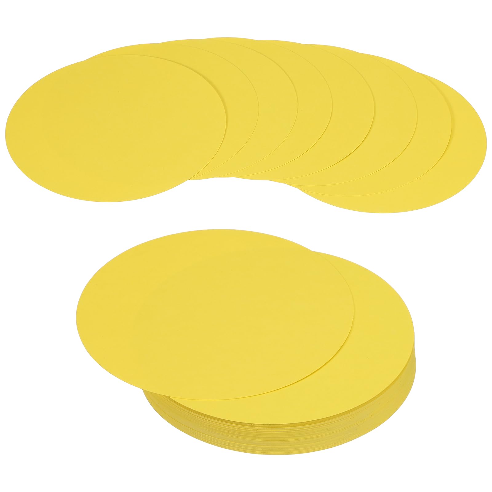 PATIKIL 100 Sheet Circle Card Stock, 5 Inch Round Cutouts Paper Thick Cardstock Coaster for DIY Craft Projects Printing Supplies Bulletin Board Decor, Lemon Yellow