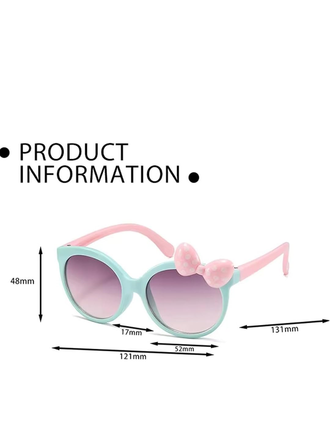 EYVORA EYEWEAR UV Protected Girl's Bow Cute Sunglasses Baby Personality Cartoon Travel Sunshade Glasses For 4 to 9 years (GREEN PINK) 4