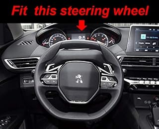 Mayco Bell Microfiber Leather Car Steering Wheel Cover Fit for Peugeot 4008 5008 2016-2019 508 208 2019 e-208 (Black Red Line)