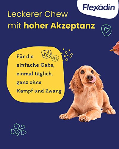 FLEXADIN® Adult Dog| Für gesunde Gelenke von Erwachsenen Hunden| mit Nicht denaturiertem Kollagen Typ II – 2 Monatspackung