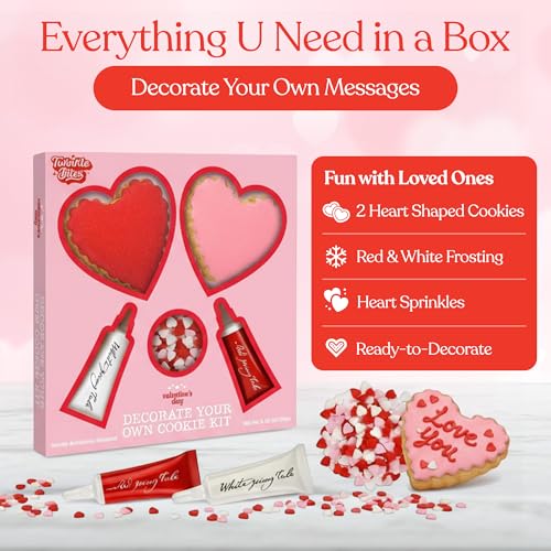 image for Twinkle Bites DIY Valentine’s Day Cookie Decorating Kit – 2 Heart-
