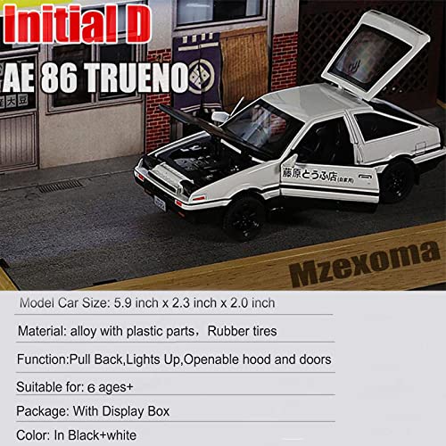 Mzexoma Initial D Toyota Trueno Ae86 Alloy Diecast Car Model, Sports Car Toys For Kids And Adults,Pull Back Vehicles Toy Cars (Black-Type A) #TOP5