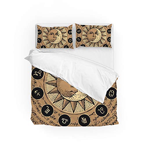 Parure de lit marron 100% polyester avec housse de couette douce taille Queen - 2