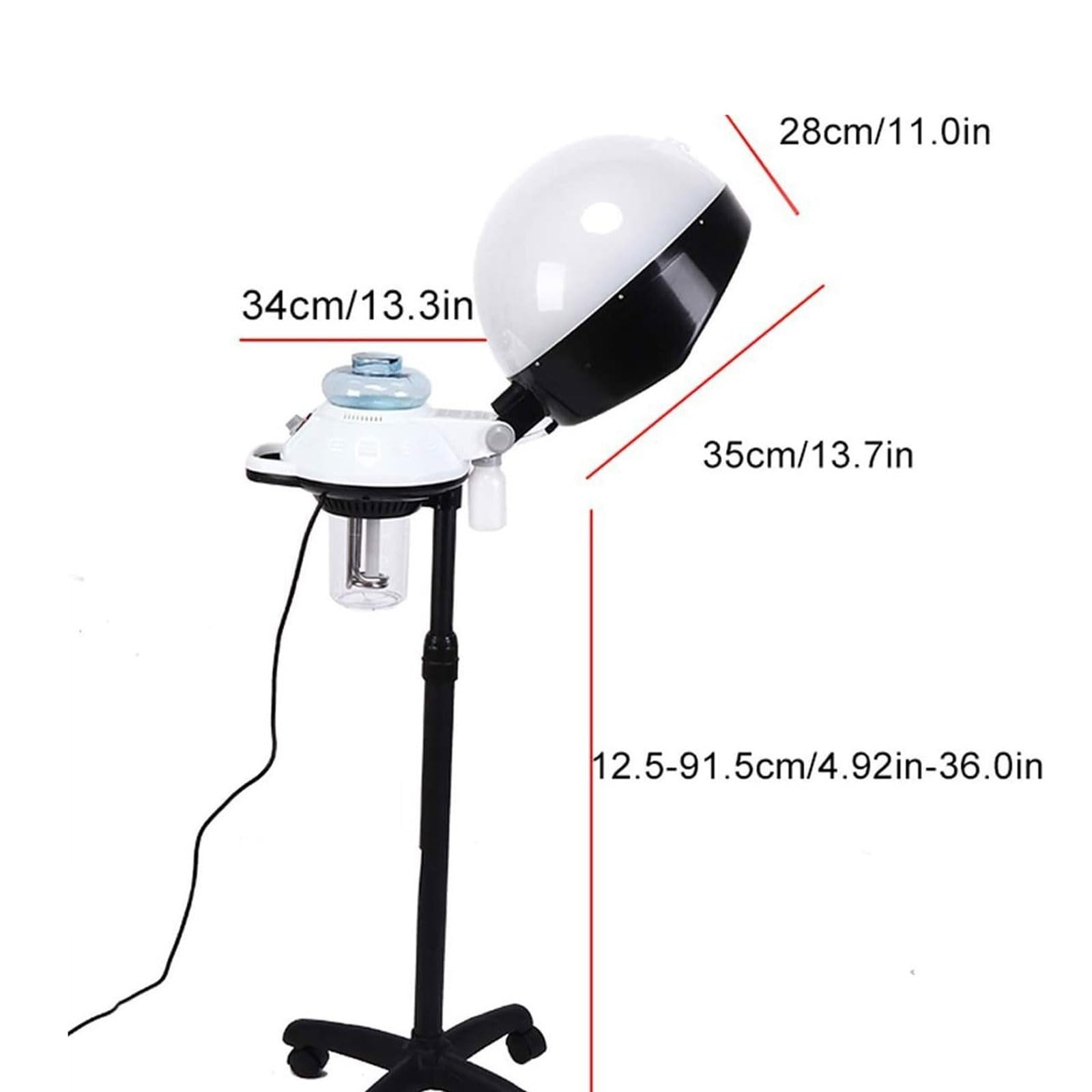Vaporizzatore per Capelli Professionale Verticale, Vaporizzatore Idratante per Capelli Naturali E Tinti, con Supporto da Pavimento Mobile, Ruote Mobili