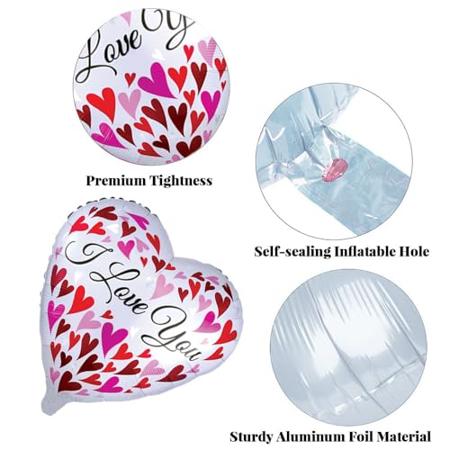 Image of Festiko Heart-Shaped Foil Balloons For Valentine's Day, Love Celebration Balloons, Pack of 6, Multicolor