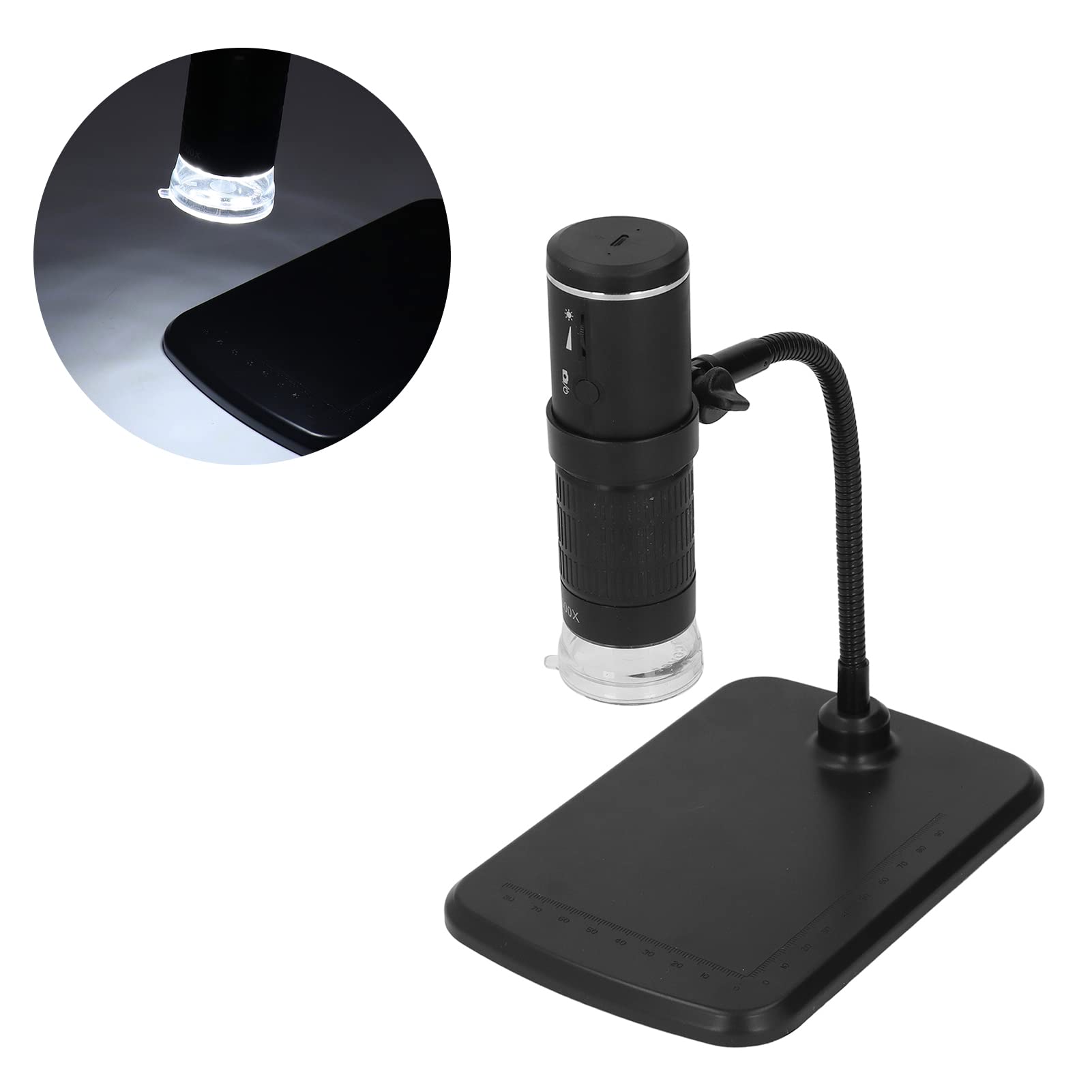 Microscopio Digitale, Microscopio Portatile con Supporto Flessibile Microscopio Digitale Wireless 50 a 1000X Portatile 2MP per Telefono PC