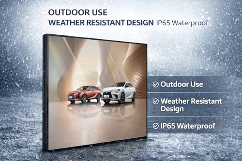 Image of P4 Outdoor LED Sign Display 40x40 Inch, Full Color Programmable Digital Signage with WiFi & USB Control, 240x240 HD LED Video Screen for Storefront Advertising, Supports Video Images Scrolling Text