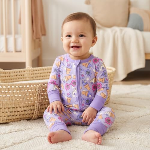 Image of ITSY BITSY BOUTIQUE Viscose Bamboo Baby Pajamas - Boys and Girls Footie Sleeper Convertible 2-Way Zipper Sleeper