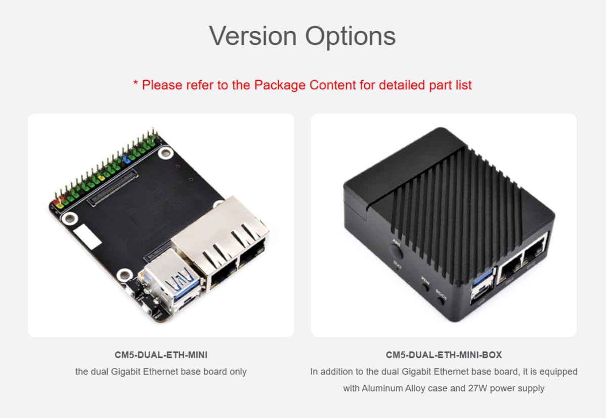 TUOPUONE Mini placa base Gigabit Ethernet / kit de mini computadora diseñado para Raspb Pi Compute Module 5 (no incluido) para todas las variantes de CM5 con carcasa de aleación de aluminio