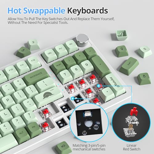 Image of 96% Wired Gaming Keyboard with Numpad for PC | Hot Swappable|Gasket Mount|RGB Knob NKRO|Quiet Creamy Typing