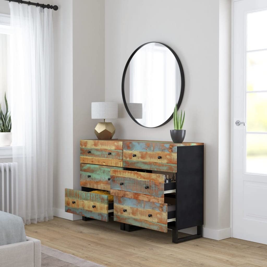 Madera maciza reciclada para salón ordenado modelo único marrón 60x33x75 cm