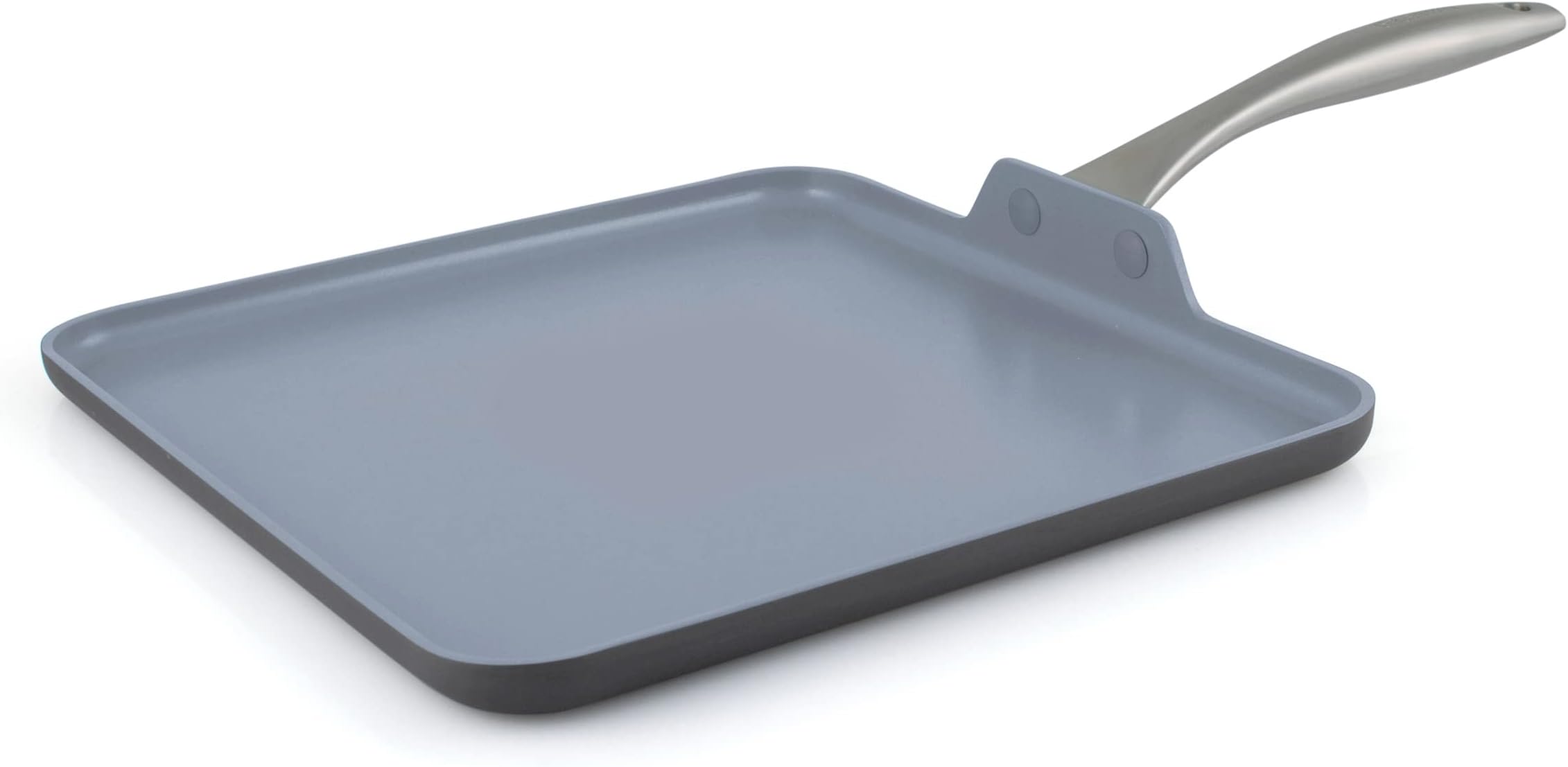 Lima Hard Anodized 11” Square Griddle Pan, Ceramic Nonstick, PFAS-Free Nontoxic Pots and Pans, Oven & Broiler Safe, Stainless Steel Handle, Cookware for Eggs & Omelet, Gray