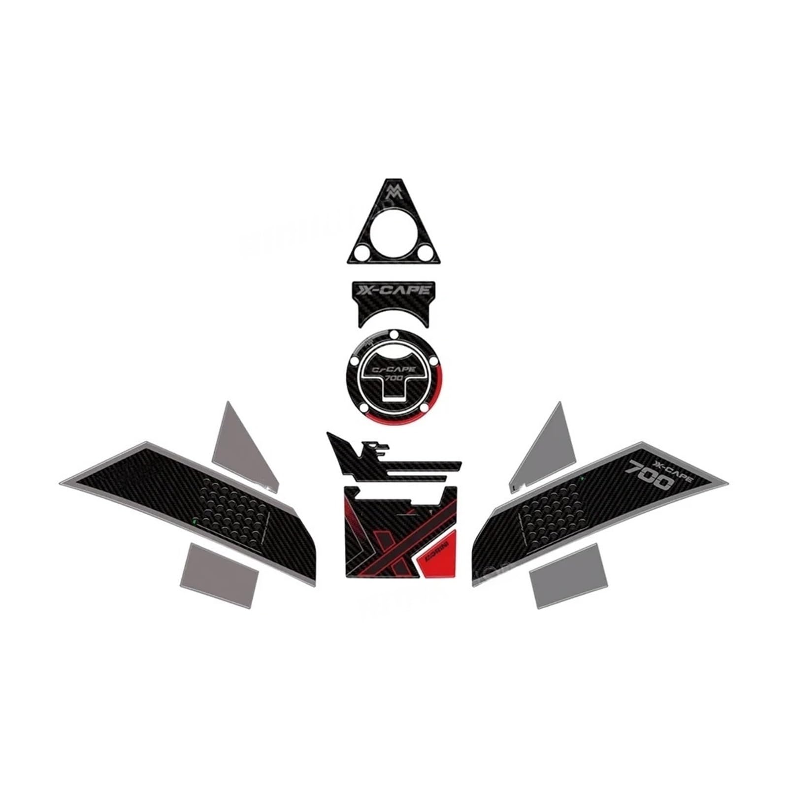 Pljgdvbx One Color Motorcycle Gas Tank Sticker For X-Cape 700 2025 Motorcycle Tank Pad Protective Stickers General Purpose Replacement Kit Generic Universal Accessories