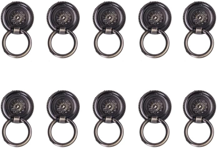 ULTNICE 10pcs Kitchen Replacement Cabinet Cupboard Pulls Drawer Dresser Ring Handle Knob Antique Brass