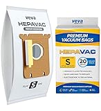 VEVA 20 Pack Premium Vacuum Filter Bags Type EL202F S-bags Compatible with Electrolux EL6985 EL6988, EL6989, EL7000, EL7020, and EL7025 Series