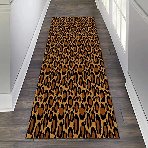 Just Breathe Leopard Rug Brown Cheetah Print Runner Rugs Animal Fur Print Carpet For Bedroom Wildlife Animal Skin Print Area Rugs Living Room Rug Indoor Bordered Floor Doormats 60"X24" #TOP5