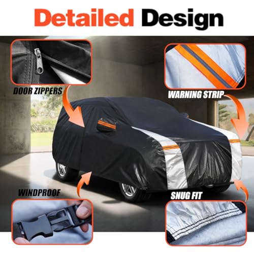 Honda Pilot Car Cover 100% Waterproof All Weather, Gift with Towel, 10 Layers SUV Car Cover Custom Fit 2002-2026 Honda Pilot, Full Exterior Car Covers Rain Sun UV Protection with Door Zipper. by Cotryvox - Image 2