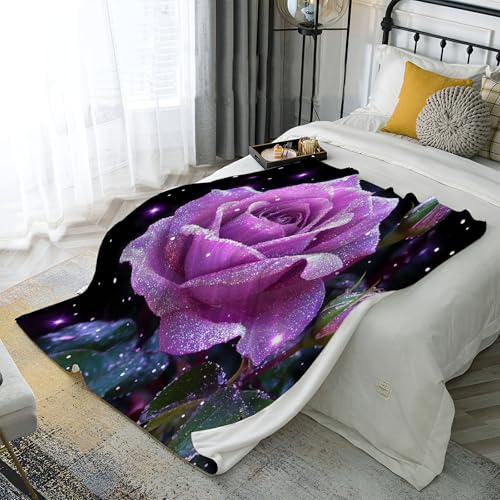 Plaid polaire canapé super chaude rose 200x220cm fleurs
