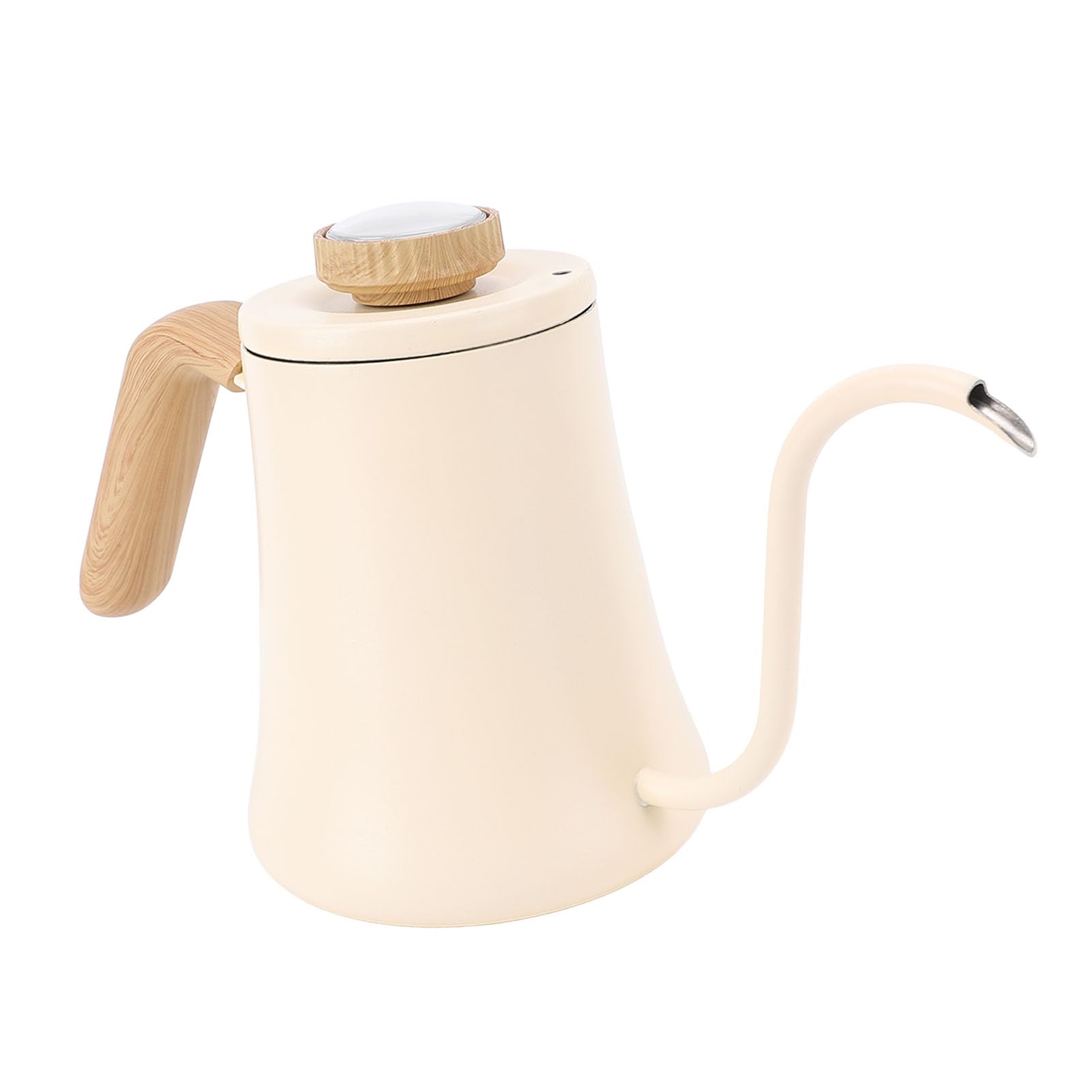 Rengue Bollitore Elettrico a Collo di Cigno, Bollitore per caffè in Acciaio Inossidabile 304 con Termometro Integrato, per Acqua a Riscaldamento Rapido Opaco da 600 Ml per caffè, tè, Campeggio