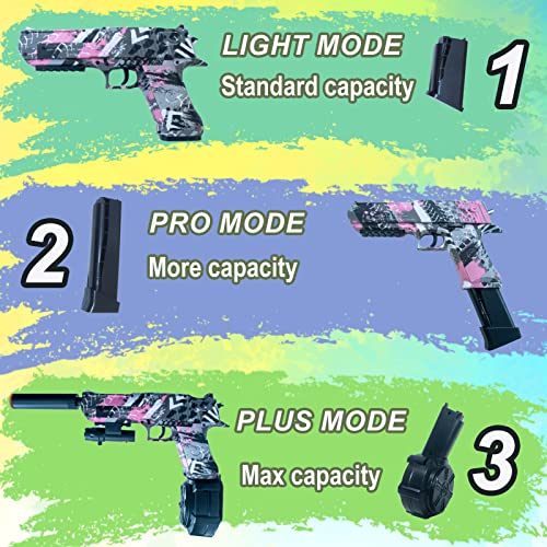 Gel Blaster Pistol Jm-X2 Splatter Ball Gun With Drum, Manual & Automatic Dual Mode Gel Ball Blaster With 50000 Gel Balls And Goggles For Shooting Team Game For Ages 12+ #TOP4