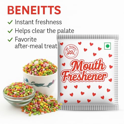 Image of Mr. Mawaa Bambaiya Mukhwas 900 Pieces | Sweet Paan Flavour Mouth Freshener | Indian Mukhwas After Meal | Refreshing & Tasty Digestive | Vegetarian Mini Sachet Pack
