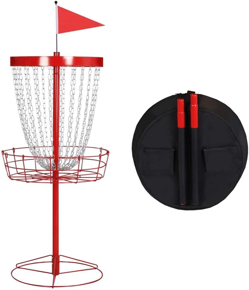 Yaheetech Pro Disc Golf Basket Target 24 Chain Portable Disc Golf Practice Basket Target Set