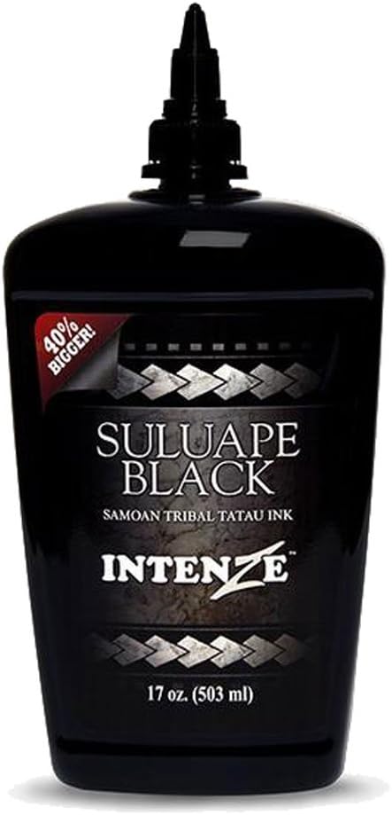 Intenze Tattoo Ink Supplies Black Samoan Tribal Ink Professional Quality Dark Intense Color, 17 Ounce Bottle