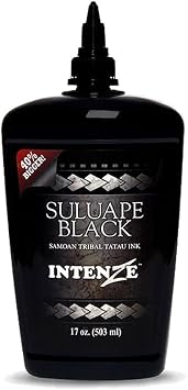 Intenze Tattoo Ink Supplies Black Samoan Tribal Ink Professional Quality Dark Intense Color, 17 Ounce Bottle