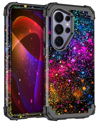 Miqala for Galaxy S26 Ultra Case,Glow in The Dark Three Layer Heavy Duty Shockproof Protection Hard Plastic Bumper+Soft Silicone Protective Case for Samsung Galaxy S26 Ultra 5G,Colorful Sky