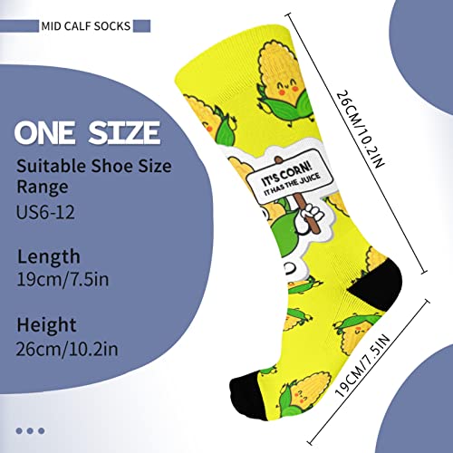 Kehuasw It's Corn It Has The Juice Mens Knee High Socks Corn Tube Socks Men's High Socks Fashion Sock #TOP2