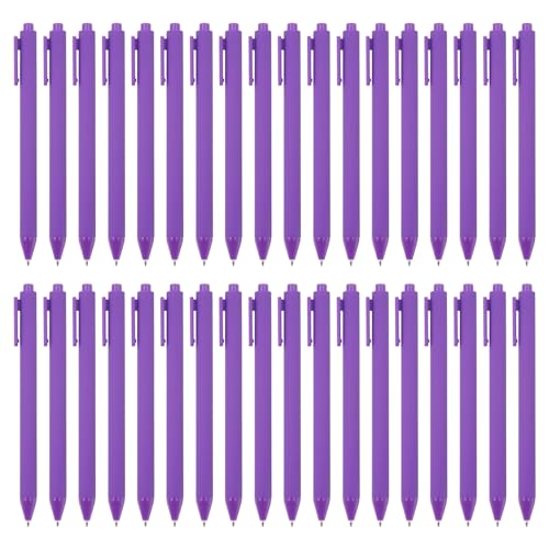 Stylos à bille rétractables à pointe moyenne 1,0 mm violet haute fluidité pour écriture noire