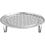 Steaming Rack, Stainless Steel Steamer Tray Water Separated Steamer Steamer Rack Pot Grate Household Steaming Kitchen Steamed Bread with Foot Stand (18cm)