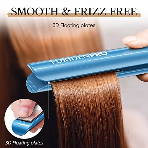 Furiden Pro Hair Straightener Flat Iron, Hair Straightener And Curler 2 In 1, Flat Iron Curling Iron In One, Hair Multi Styler Tools, No Frizz | Long-Lasting Finish(Dark Blue) #TOP4