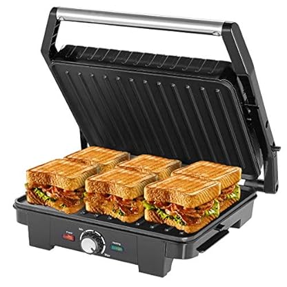 MONZANA® Kontaktgrill XXL 180° Klappbar Antihaftbeschichtung Cool-Touch-Griff Küche Tischgrill Sandwich Maker Elektrogrill Panini Toaster Raclette – Bild 7