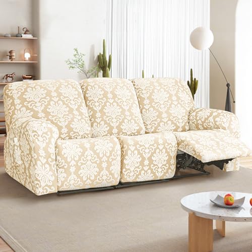 Housse de canapé inclinable en jacquard extensible lavable 3 places