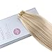 Moresoo 14 Inch Human Hair Extensions Tape in Hair Color #18 Ash Blonde Highlighted with #613 Blonde Tape in Remy Human Hair Extensions 20PCS 50G Glue on Hair