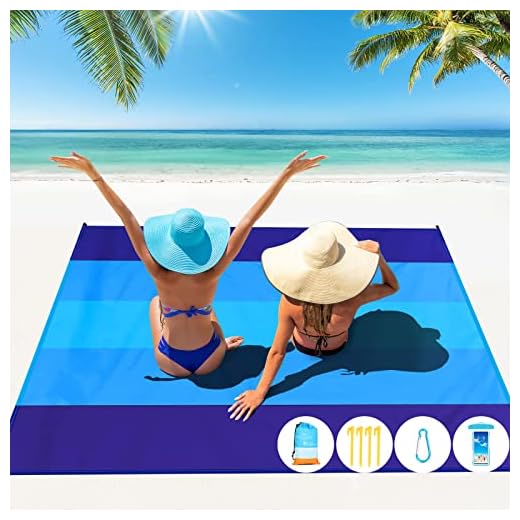 Famstar Beach Blanket Oversized Extra Large 79" X 83"',Waterproof Sandproof Beach Blanket 1-7 Adults Lightweight Durable for Travel Camping Hiking Picnic (79" X 83")