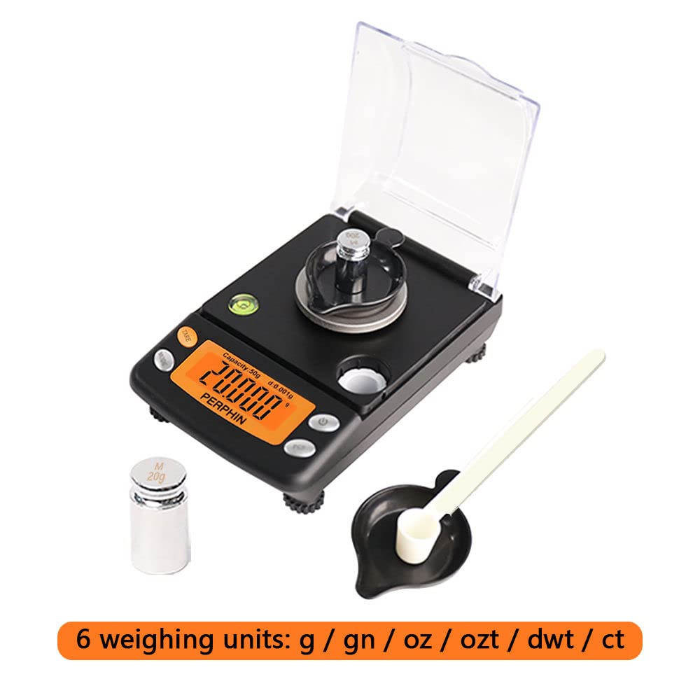 Digital Milligram Scale with USB, Large LCD Display, 6 Weighing Units