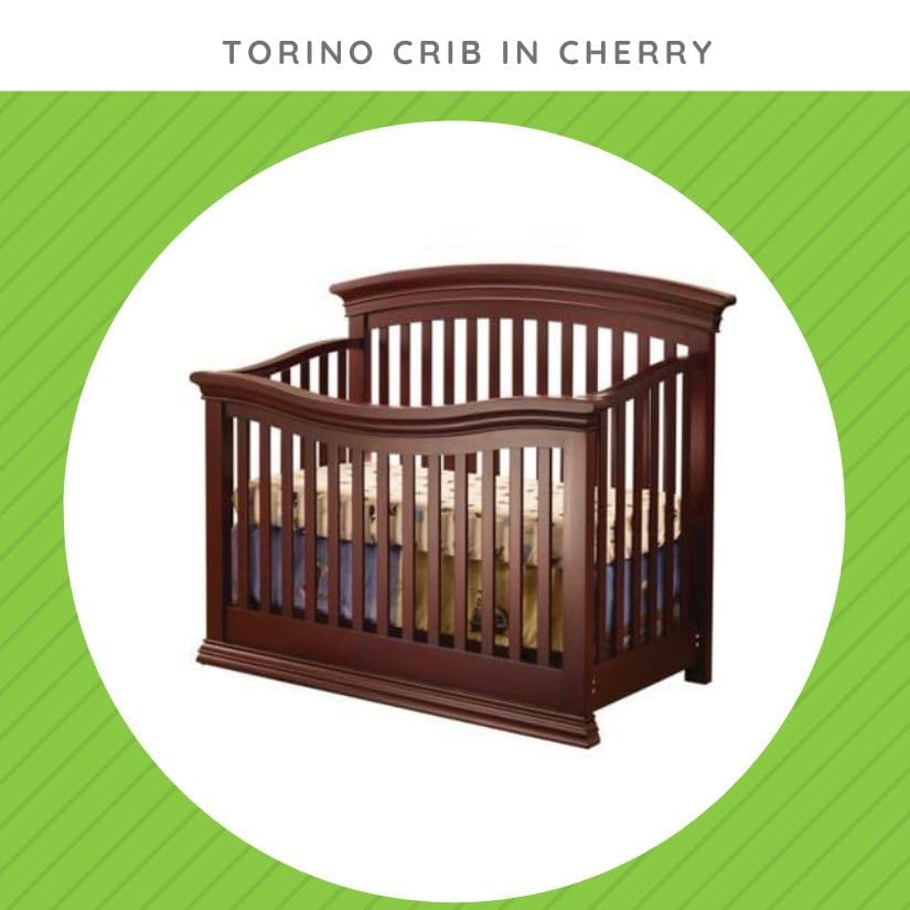 Image of Toddler Bed Safety Guard Rail for Sorelle Convertible Cribs - Solid Wood Rail for Convertible Crib to Toddler Bed Conversion - Safety Bed Rail for Children (Model #136, Cherry)