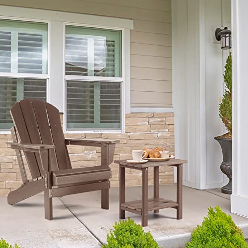 image for Apolimi Adirondack Outdoor Side Table, 2-Tier Sturdy Patio End Table W