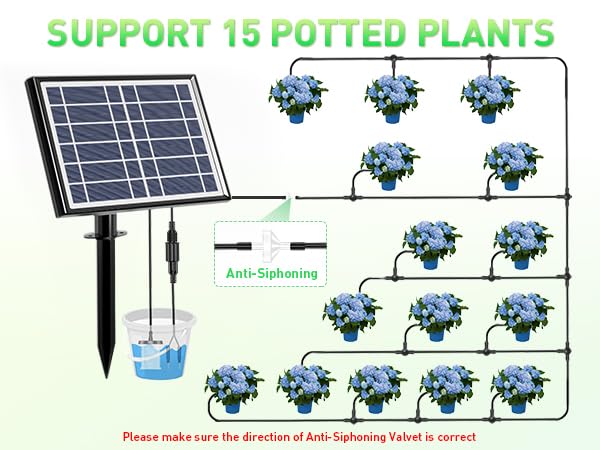 Drip QUUREN Solar Automatic Drip Irrigation Kit System, Solar Powered ...