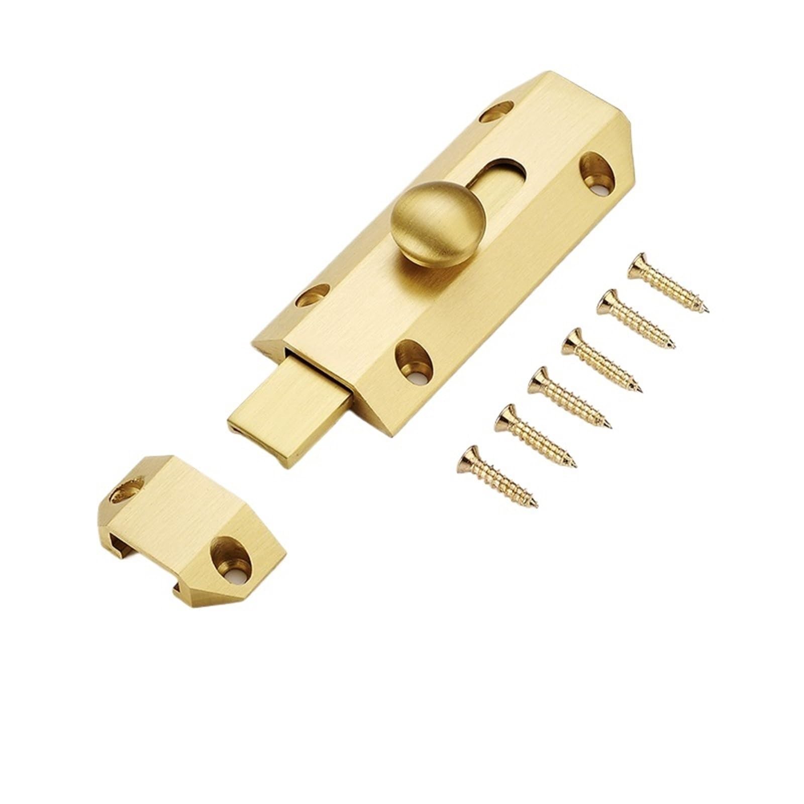 All-Copper Bolt Catch Lock Sliding Door Latch Universal Safety Bolts Home Hardware for Door(Laskine)