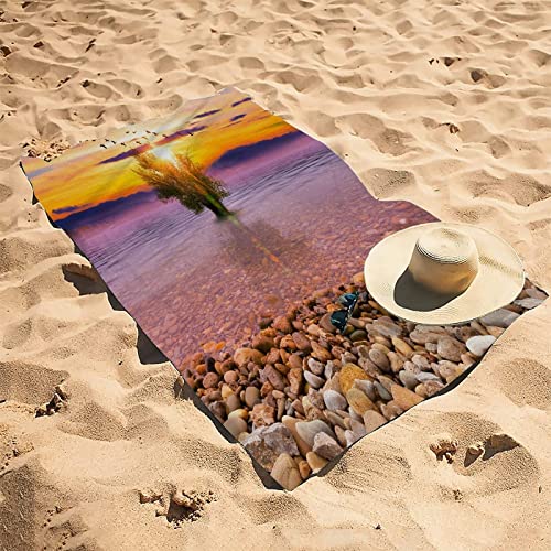Foto von HELITI Strandtuch Meer Mikrofaser Strandhandtuch 200x200 cm Landschaft Extra Groß Sandfreie Schnell Trocknend Strand Handtücher Saugfähig Stranddecke Pool Reisen Schwimmen Duschtuch