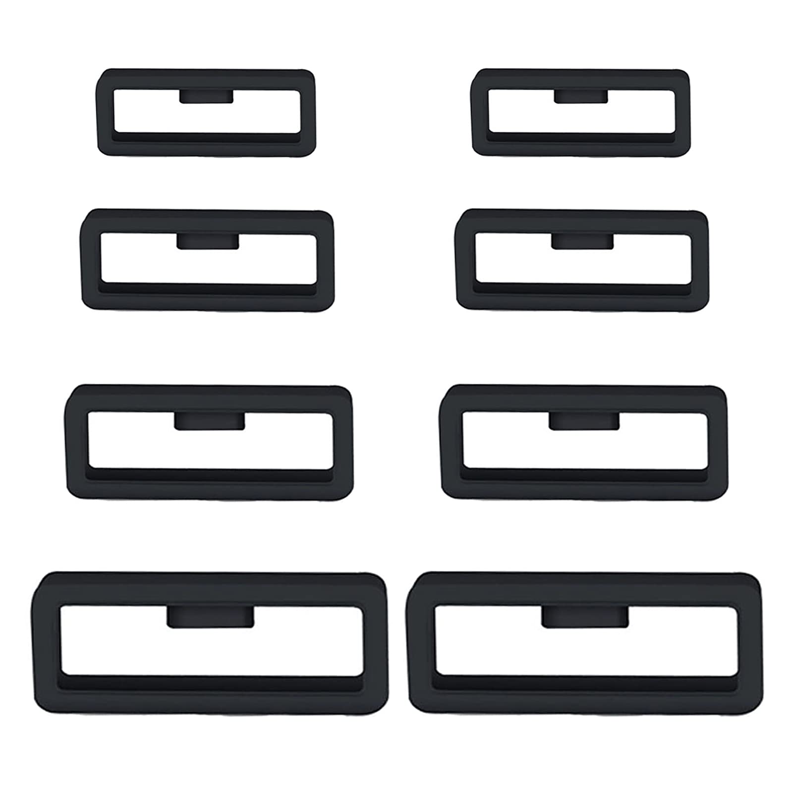 ifoto8 Pieces Watch Strap Loop, Silicone Watch Strap Holder, Watch Band Strap Loops, Black Rubber Watch Keeper, 18 mm 20 mm 22 mm 24 mm Watch Band Replacement