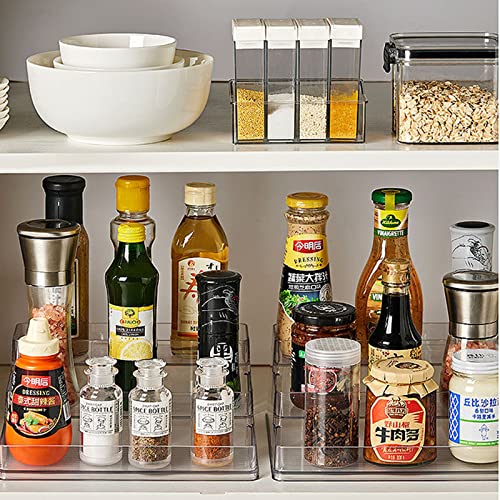 Bppyvct 2Pcs Clear Spice Rack- Three-Tiered Shelf, Countertop And Cabinet Storage And Spice Organizer, Tiered Spice Rack For Kitchen, Bathroom, Bedroom, Office And Home Storage (Clear) #TOP3