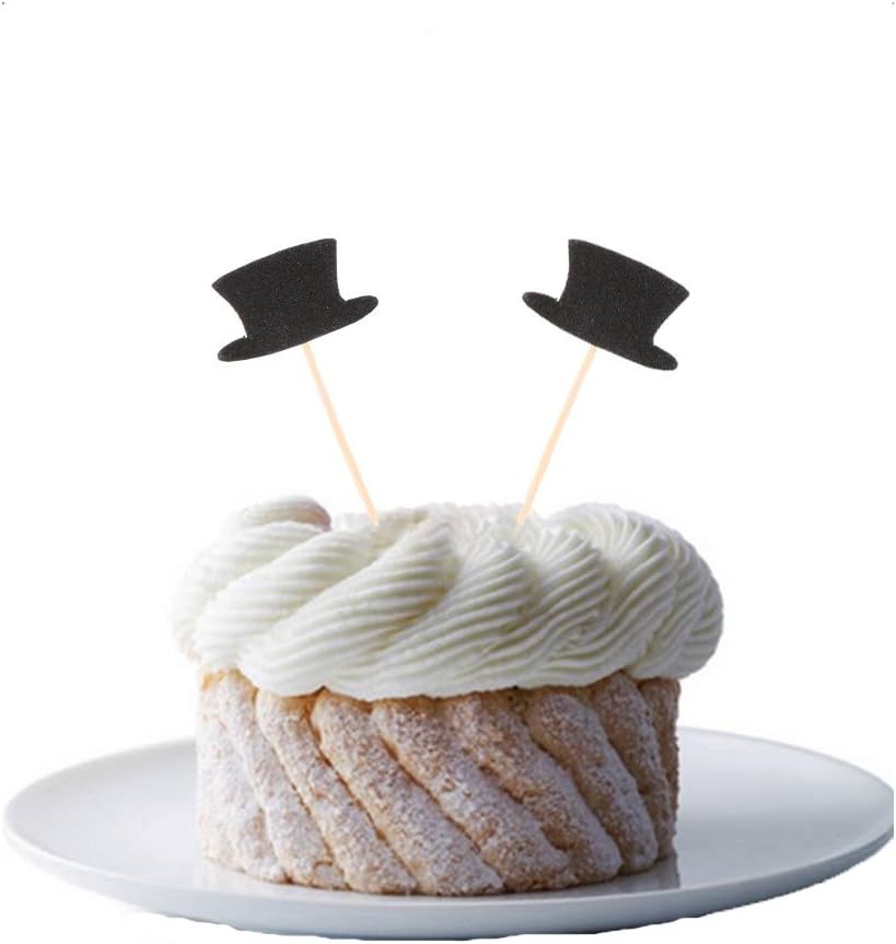 20pcs Paper Top Hats Cake Topper Cupcake Picks for Cake Decor Birthday Party Supplies