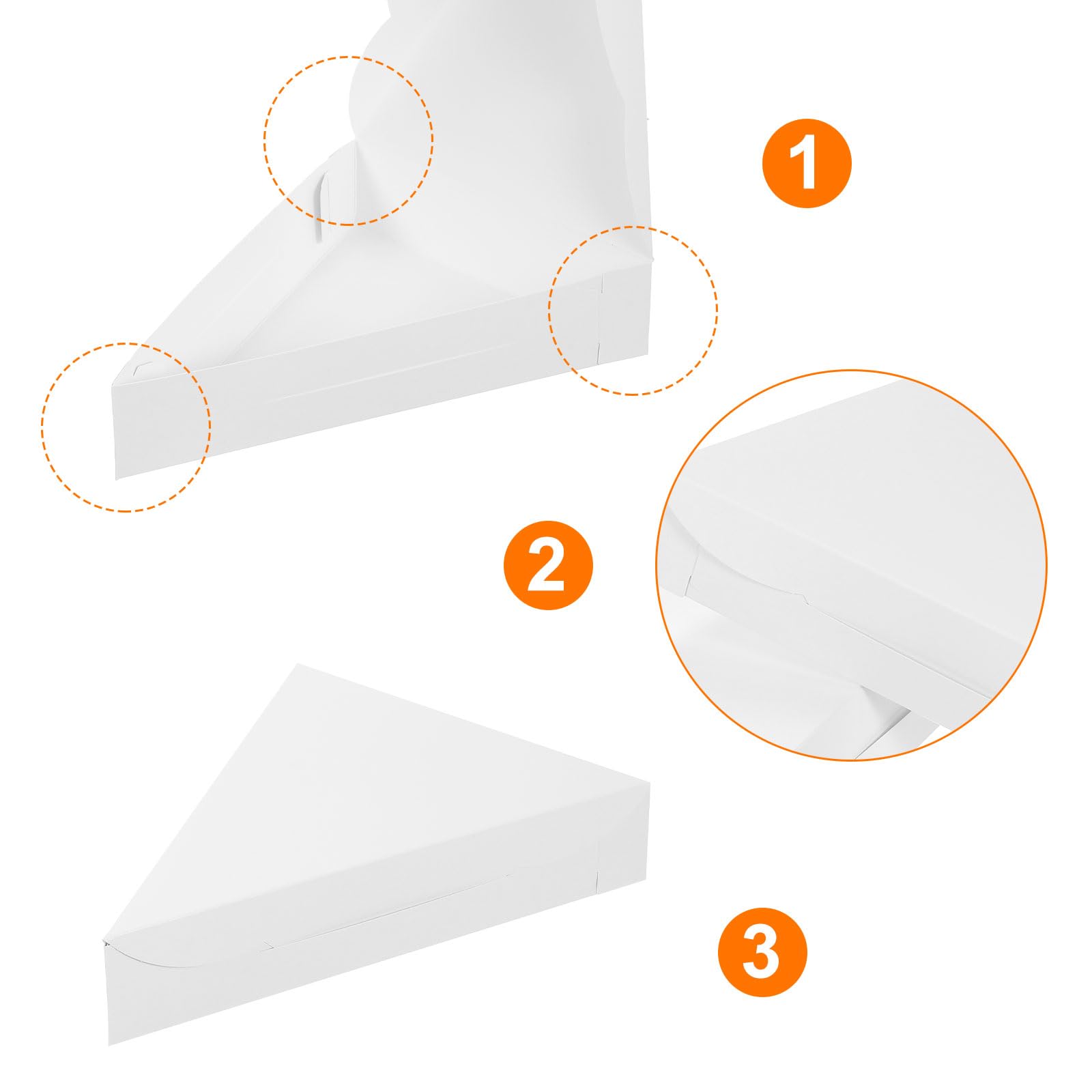 Scatole per pizza 20 pezzi 24 x 19 x 4 cm contenitori triangolari bianco
