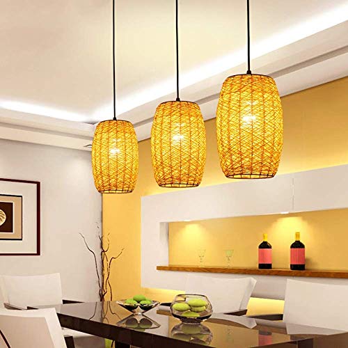 Lámpara de mimbre retro E27 elimina la luz fría de tu comedor con estilo 5